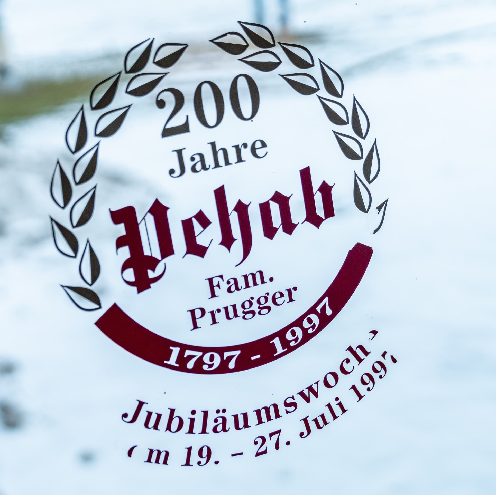 Jubiläumslogo „200 Jahre Pehab“ der Familie Preusser aus Ramsau am Dachstein.
